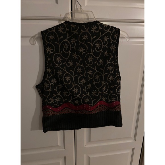Canvasbacks Vintage Tapestry Vest Womens XS Pattern Silk Wool Blend USA Made - Picture 4 of 6